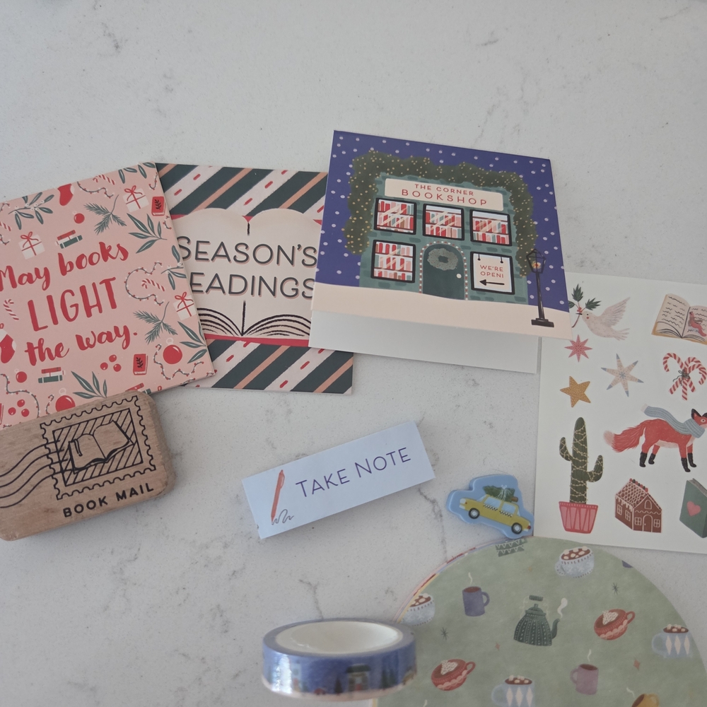 Festive Book Themed Gift Set with Stickers